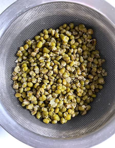 Cooked mung for healthy mung beans slad