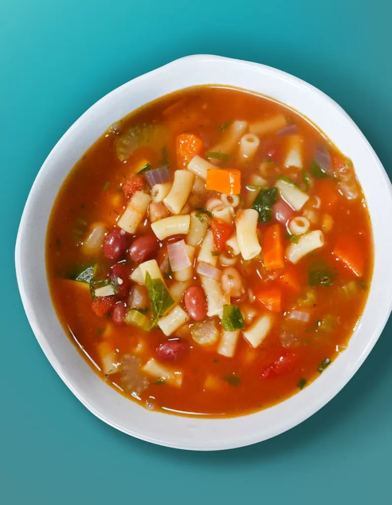 Healthy minestrone soup for busy weekday dinner