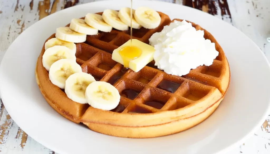 soft and fluffy banana waffles