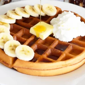 soft and fluffy banana waffles