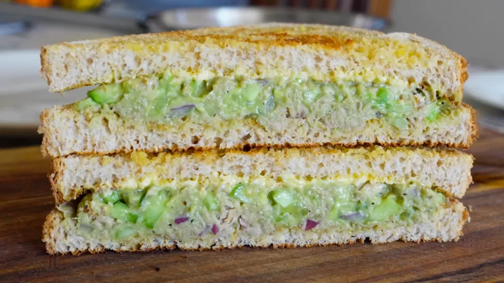 Tuna avocado cucumber sandwich 